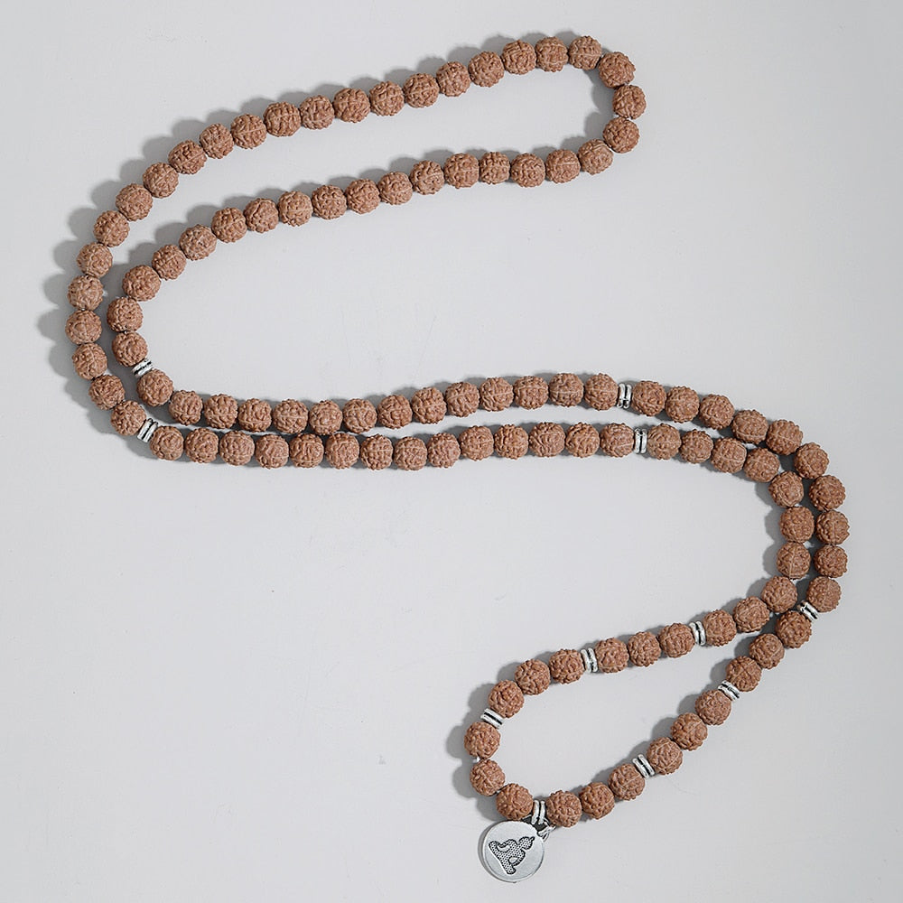 108 Mala Handmade from Natural Rudraksha Beads