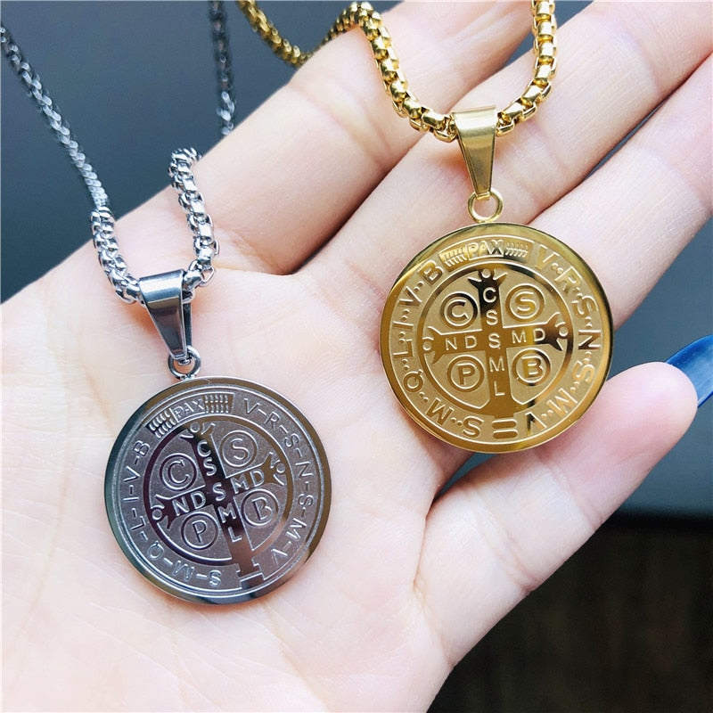 Saint Benedict Medallion Pendant Necklace