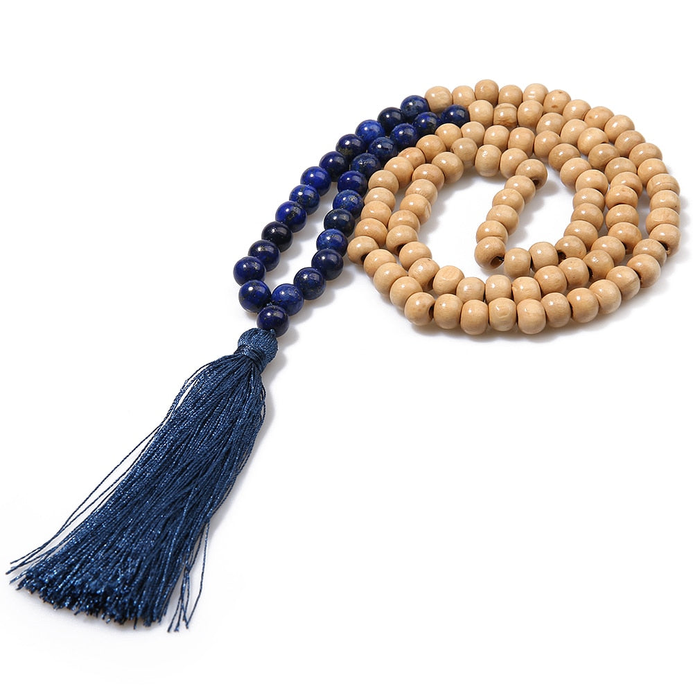 108 Bead Mala Handmade w/ Natural Wooden & Various Energy Stones