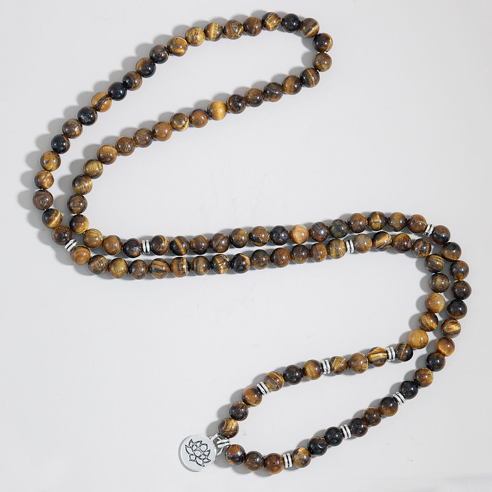 108 Bead Mala Handmade w/ Natural Yellow Tiger Eye