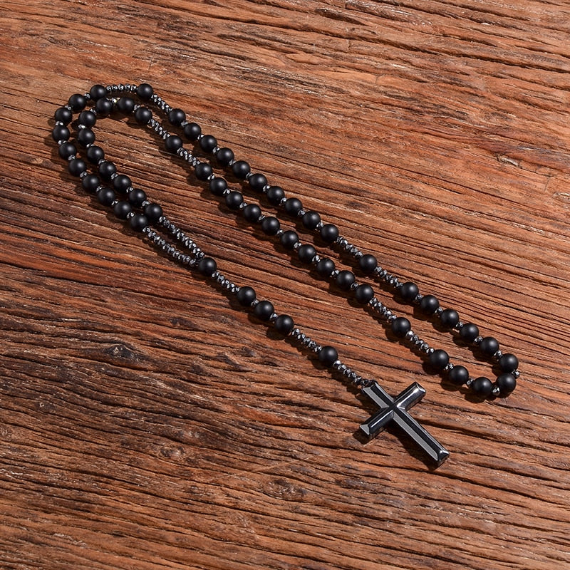 Rosary Handmade w/ Matte Black Onyx