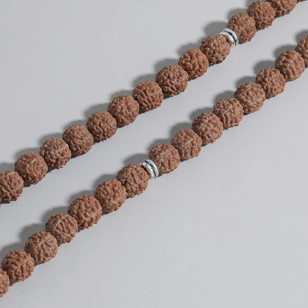 108 Mala Handmade from Natural Rudraksha Beads