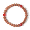 Red Onyx & Natural Rudraksha Beaded Bracelet