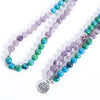 108 Bead Mala w/ Natural Amethyst Phoenix Lapis Lazuli Stones