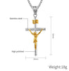 Jesus on the Holy Cross INRI Pendant Necklace