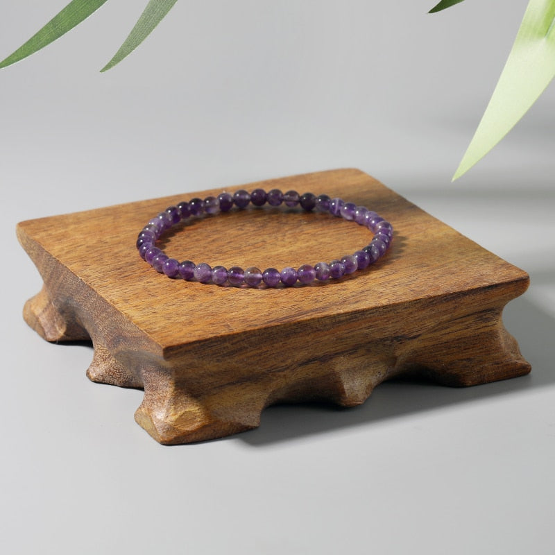 Amethyst Bead Energy Bracelet (4mm)