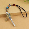 Tibetan Six-Character Mantra Prayer Wheel Pendant & Vajra Keychain