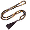 108 Bead Mala Handmade w/ Natural Yellow Tiger Eyes & Black Onyx