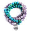 108 Bead Mala w/ Natural Amethyst Phoenix Lapis Lazuli Stones