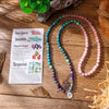 108 Bead Mala Handmade w/ Rose Quartz, Purple Japer, and Turqoise Amazonite