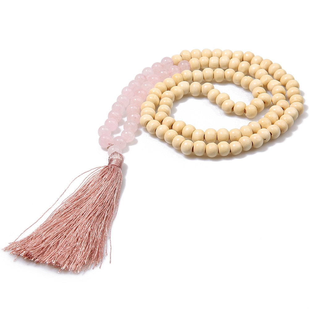 108 Bead Mala Handmade w/ Natural Wooden & Various Energy Stones