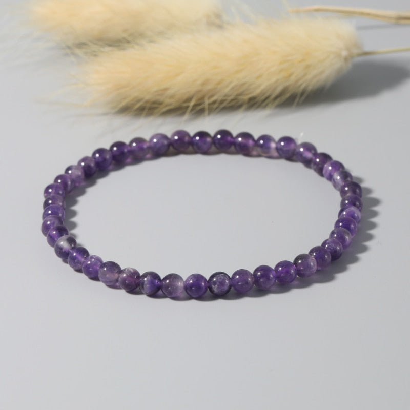 Amethyst Bead Energy Bracelet (4mm)