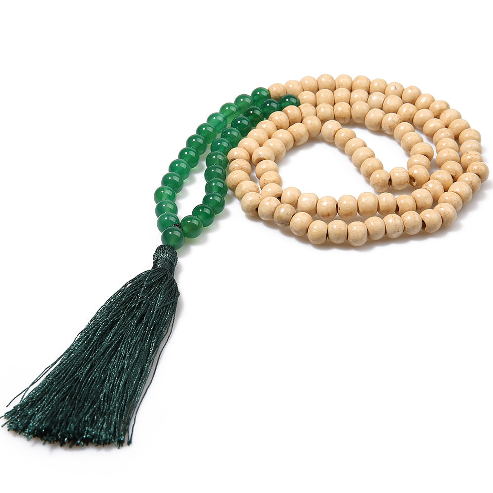 108 Bead Mala Handmade w/ Natural Wooden & Various Energy Stones