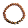 108 Bead Mala Handmade w/ Original Rudraksha & Yellow Tiger Eye Stones