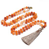 108 Bead Mala Handmade w/ Natural Orange Agate