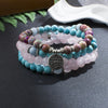 108 Bead Mala Handmade w/ Emperor Jasper, Blue Turquoise & Rose Quartz