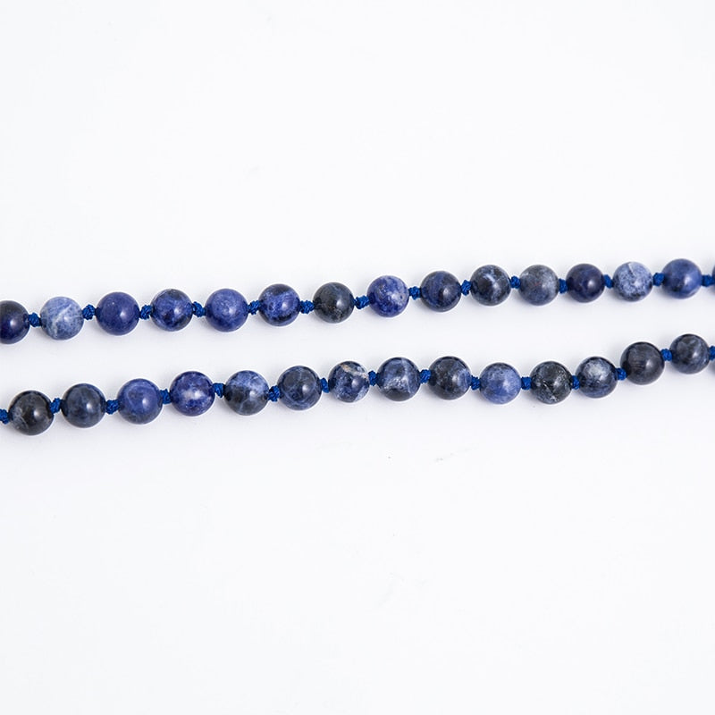 108 Bead Mala Handmade w/ Natural Sodalite & Lapis Lazuli