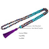 108 Bead Mala Handmade w/ Natural Turquoise, Violet & Imperial Jasper Stones