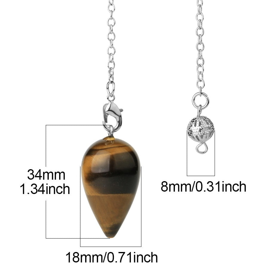 Water Drop Natural Stone Pendulum for Dowsing & Divination