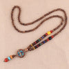 Tibetan Buddhist Handmade Mala w/ Wood Beaded Pendant