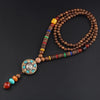 Tibetan Buddhist Handmade Mala w/ Wood Beaded Pendant