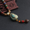 Tibetan Buddhist Handmade Mala w/ Wood Beaded Pendant