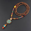 Tibetan Buddhist Handmade Mala w/ Wood Beaded Pendant