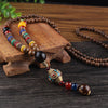 Tibetan Buddhist Handmade Mala w/ Wood Beaded Pendant