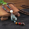 Tibetan Buddhist Handmade Mala w/ Wood Beaded Pendant