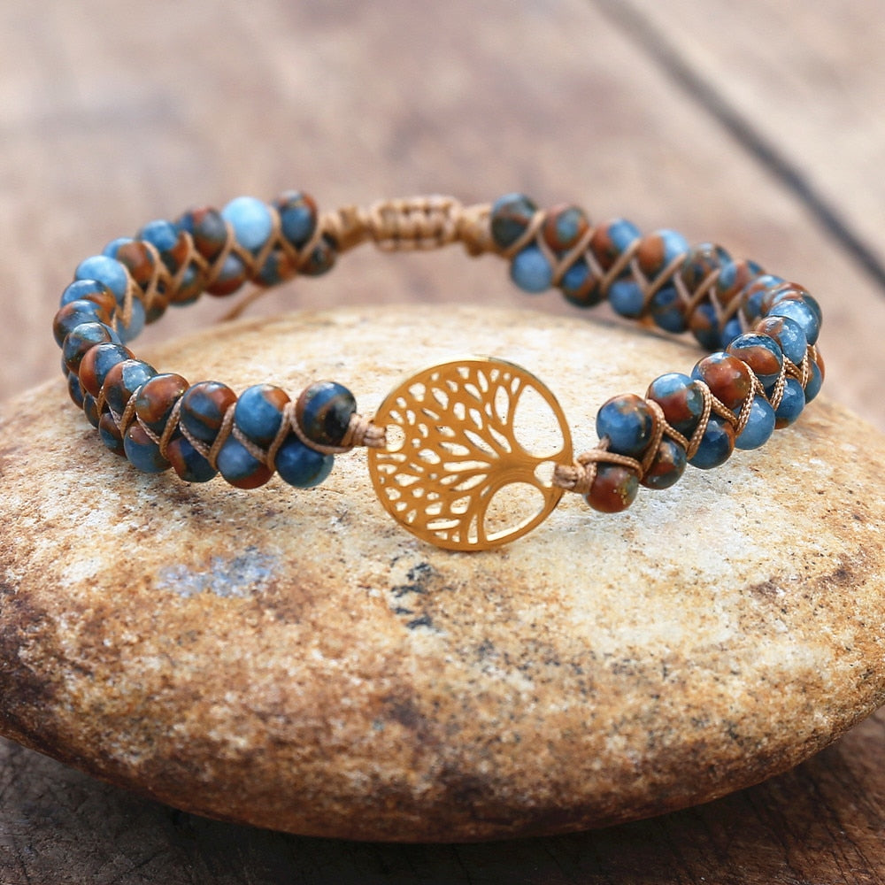 Tree of Life Handmade Natural African Stone Beaded Bracelet