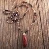 Natural Stone & Crystal Pendant Beaded Necklace