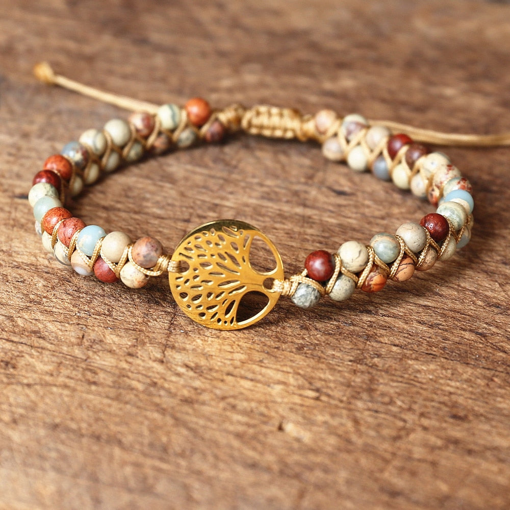 Tree of Life Handmade Natural African Stone Beaded Bracelet