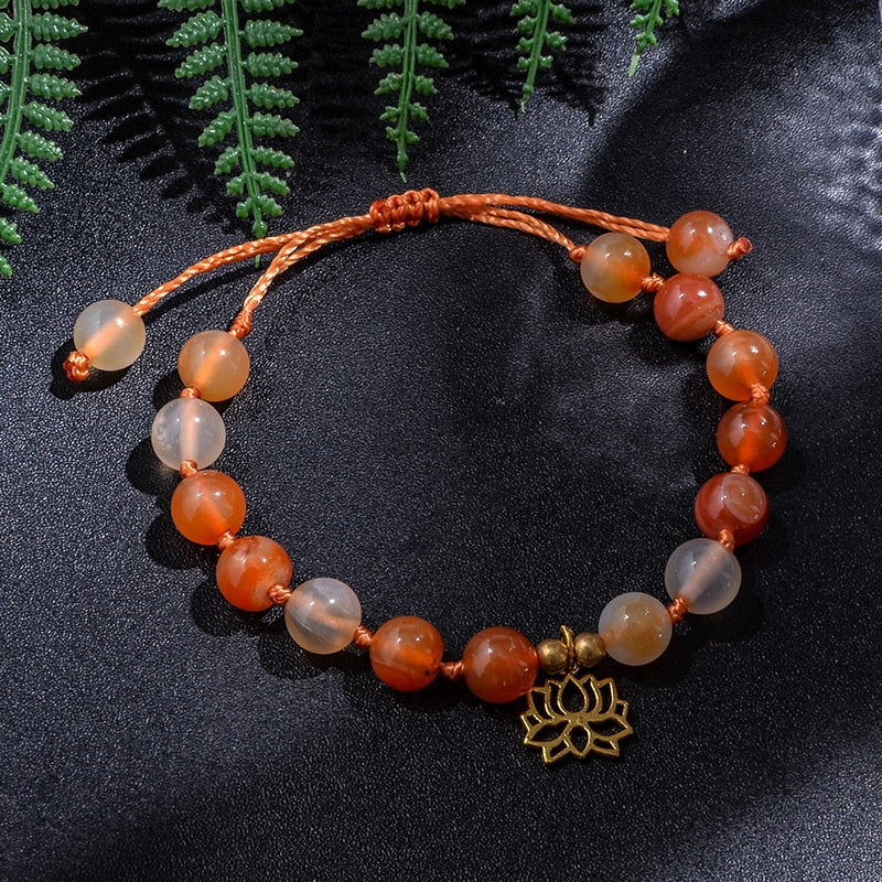 108 Bead Mala Handmade w/ Natural Orange Agate