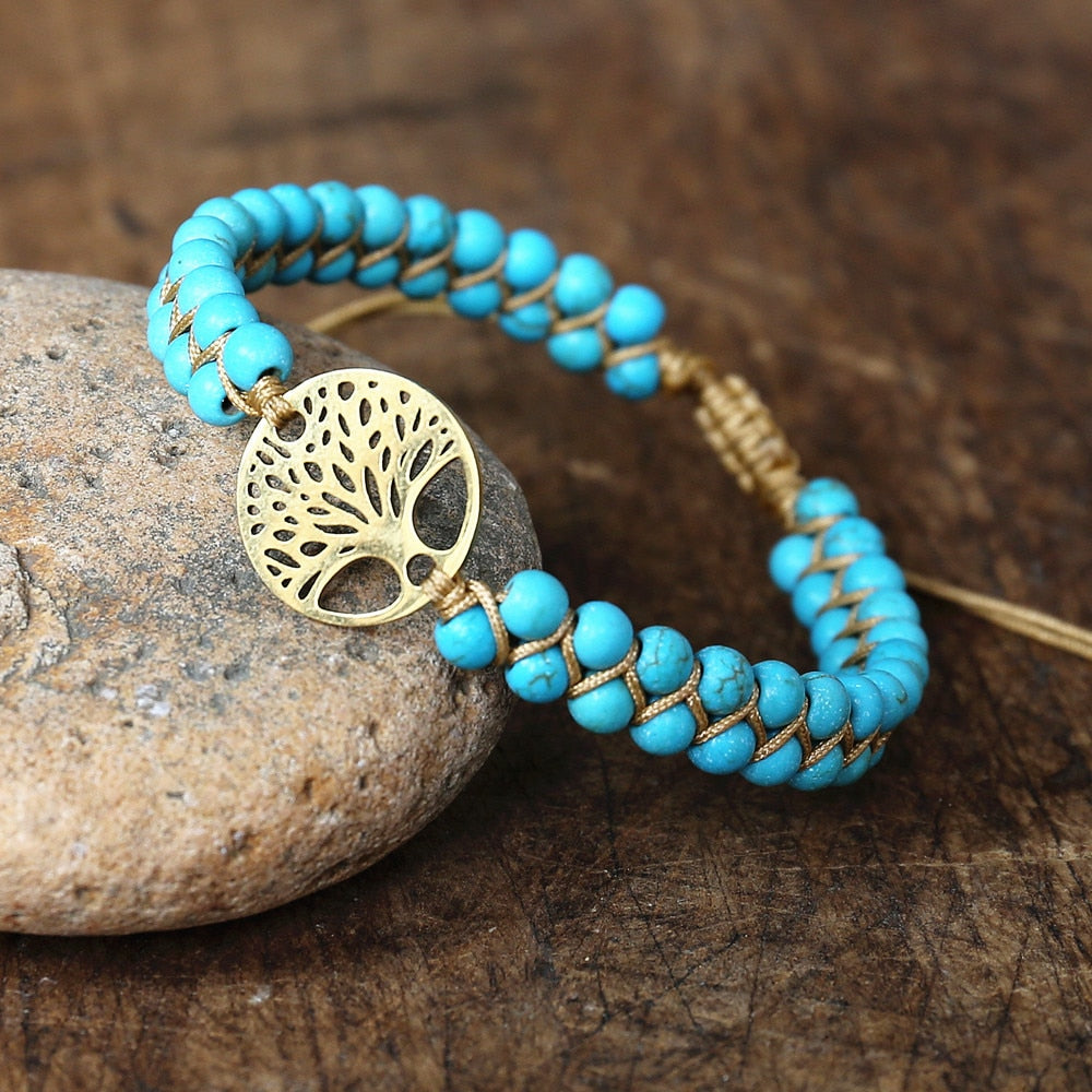 Tree of Life Handmade Natural African Stone Beaded Bracelet