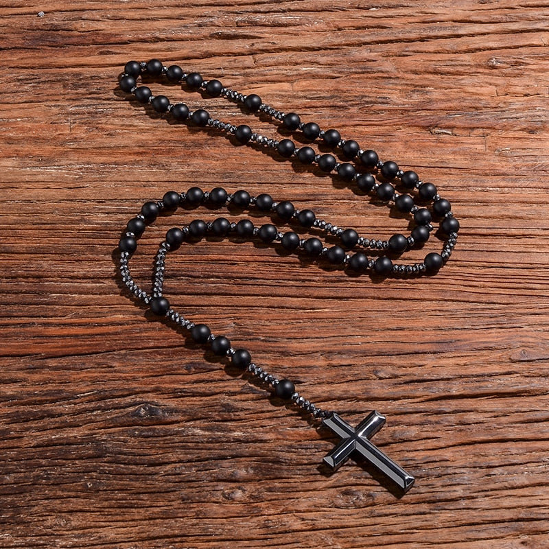 Rosary Handmade w/ Matte Black Onyx