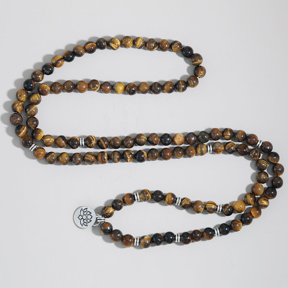 108 Bead Mala Handmade w/ Natural Yellow Tiger Eye