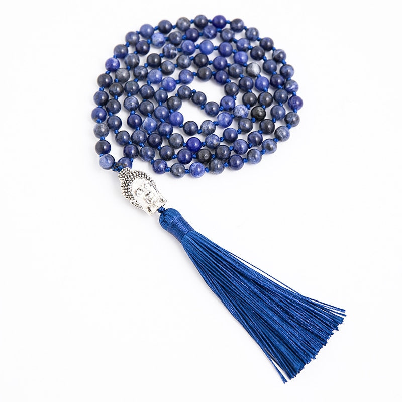 108 Bead Mala Handmade w/ Natural Sodalite & Lapis Lazuli