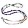 108 Bead Mala Handmade w/ Natural Amethyst, Amazonite & Rose Quartz