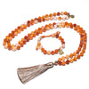 108 Bead Mala Handmade w/ Natural Orange Agate