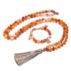 108 Bead Mala Handmade w/ Natural Orange Agate