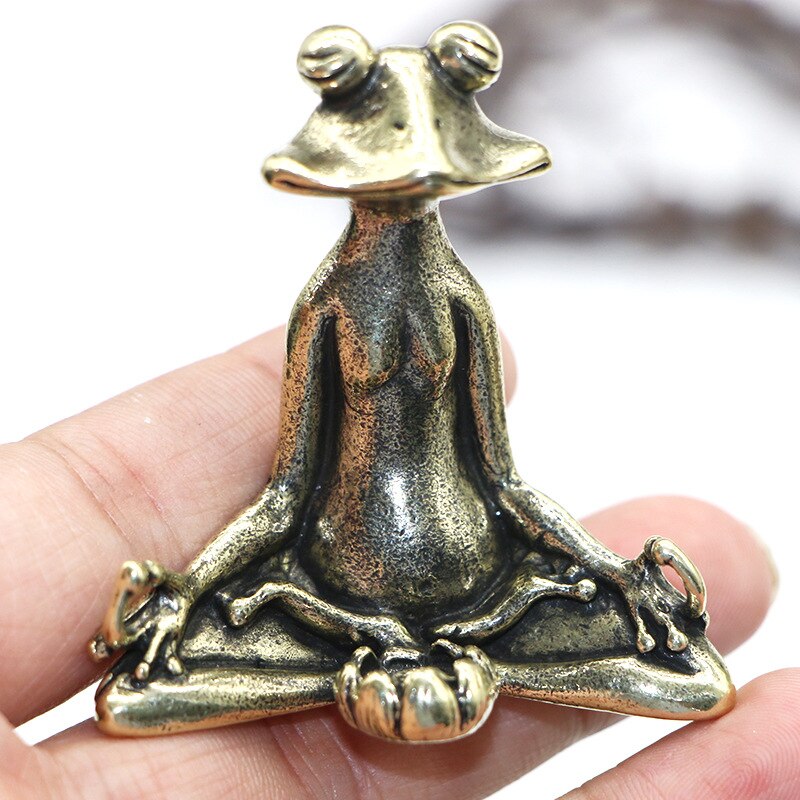 Meditating Frog & Lotus Leaf Incense Holder