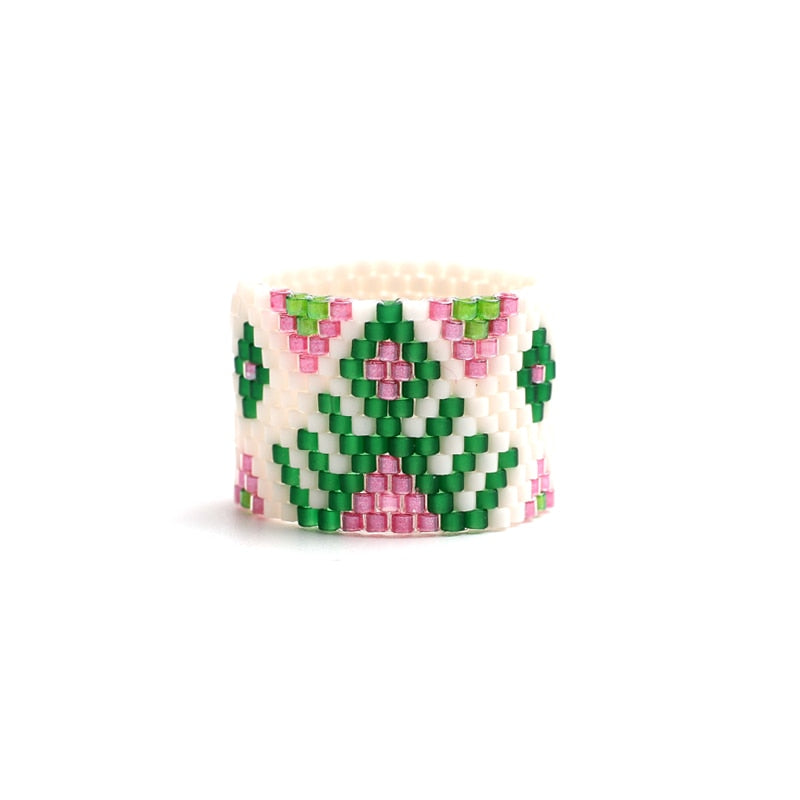 Handmade Geometric Beaded Rings