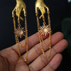 Golden Hand Chain & Sun Dangle Earrings