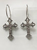 Large Antique Gothic Cross Hoop Earrings