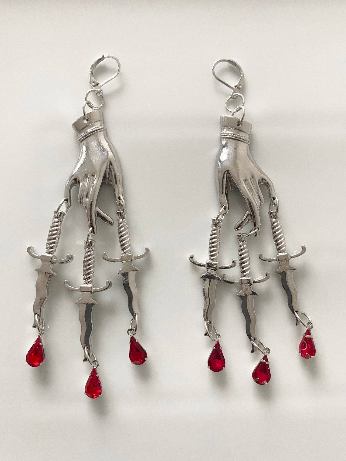 The Golden Hand & Dripping Dagger Earrings