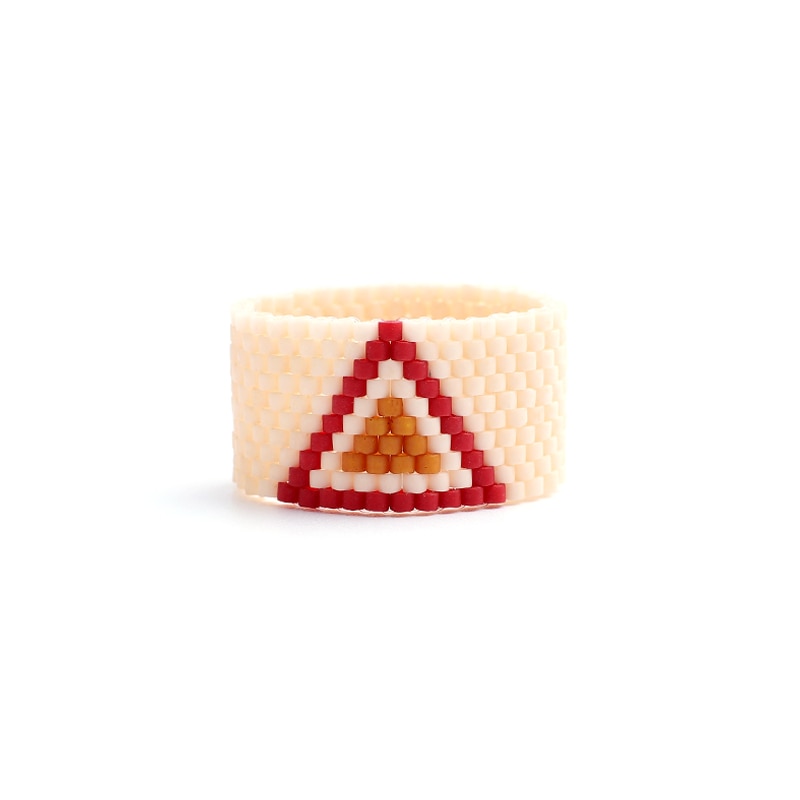 Handmade Geometric Beaded Rings