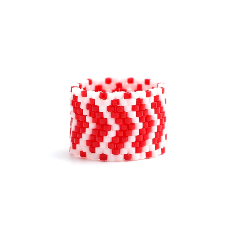 Handmade Geometric Beaded Rings