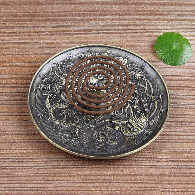 Dragon & Phoenix or 12 Zodiac Bronze Incense Tray