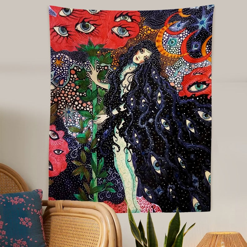 Psychedelic Girl Tapestry - The Maven & Her Mane