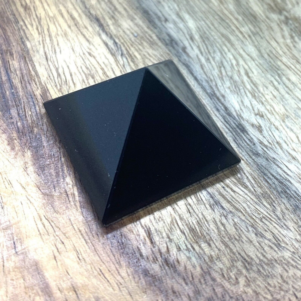 Natural Mineral Black Tourmaline Crystal Healing Pyramid